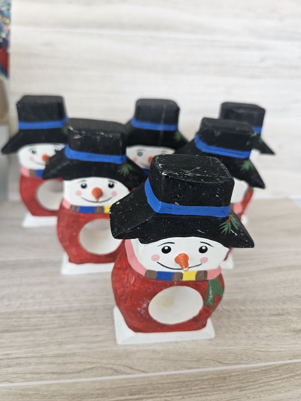 Festive Snowmen Napkin Rings